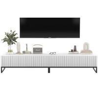 TV-LOWBOARD 2-er Set Elpis Weiß Matt Glamour 110 cm - Schwarz/Weiß, Holzwerkstoff/Metall (220/39/54cm) - Meble Lindner