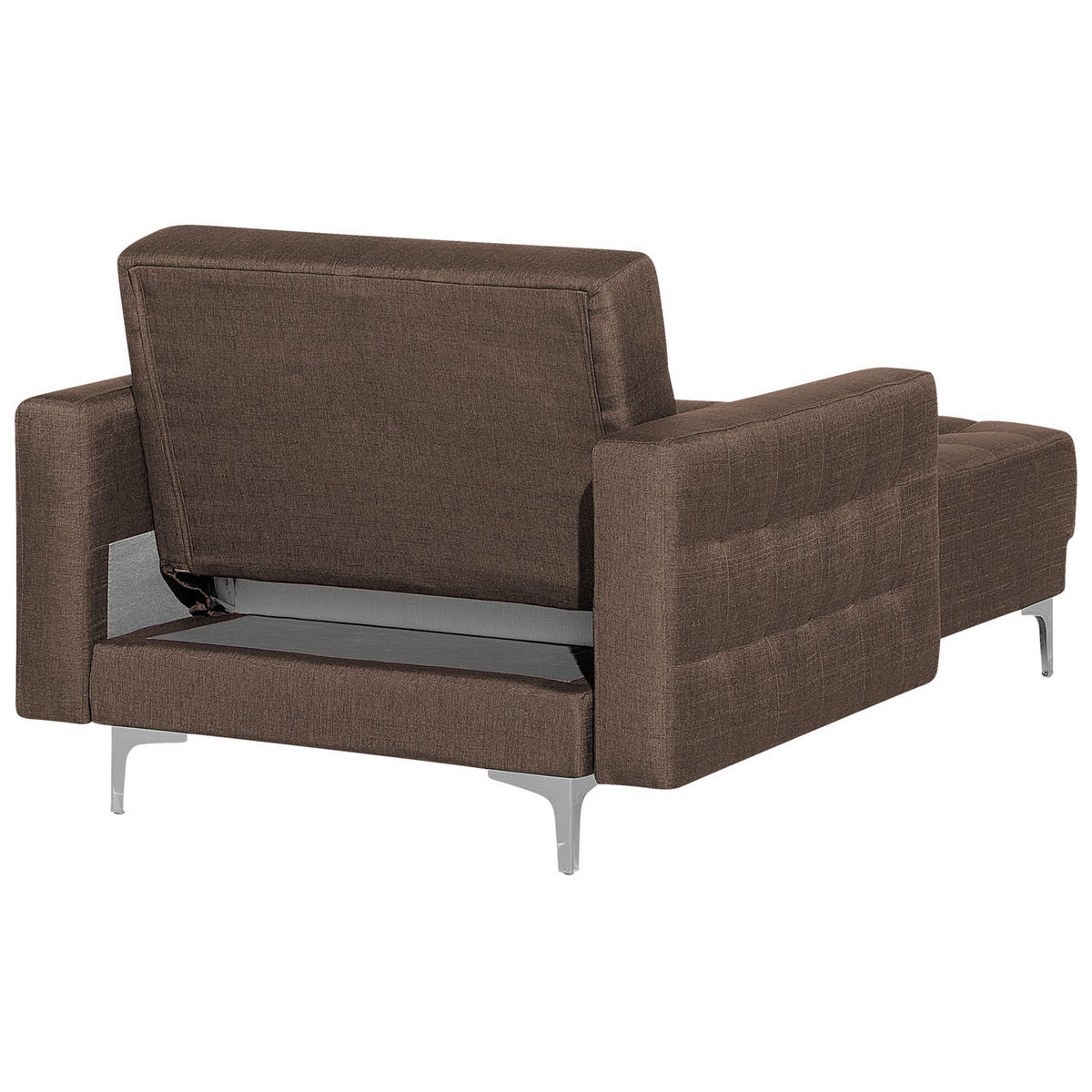 CHAISELONGUE Polsterbezug dunkelbraun/silber Aberdeen - Braun, Textil (107/83/168cm) - Beliani