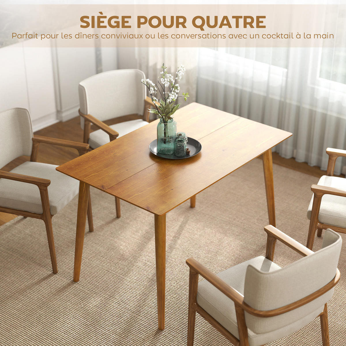 ESSTISCH 120/75/76 cm - Ahornfarben, Holz (120/75/76cm) - PANGIVO