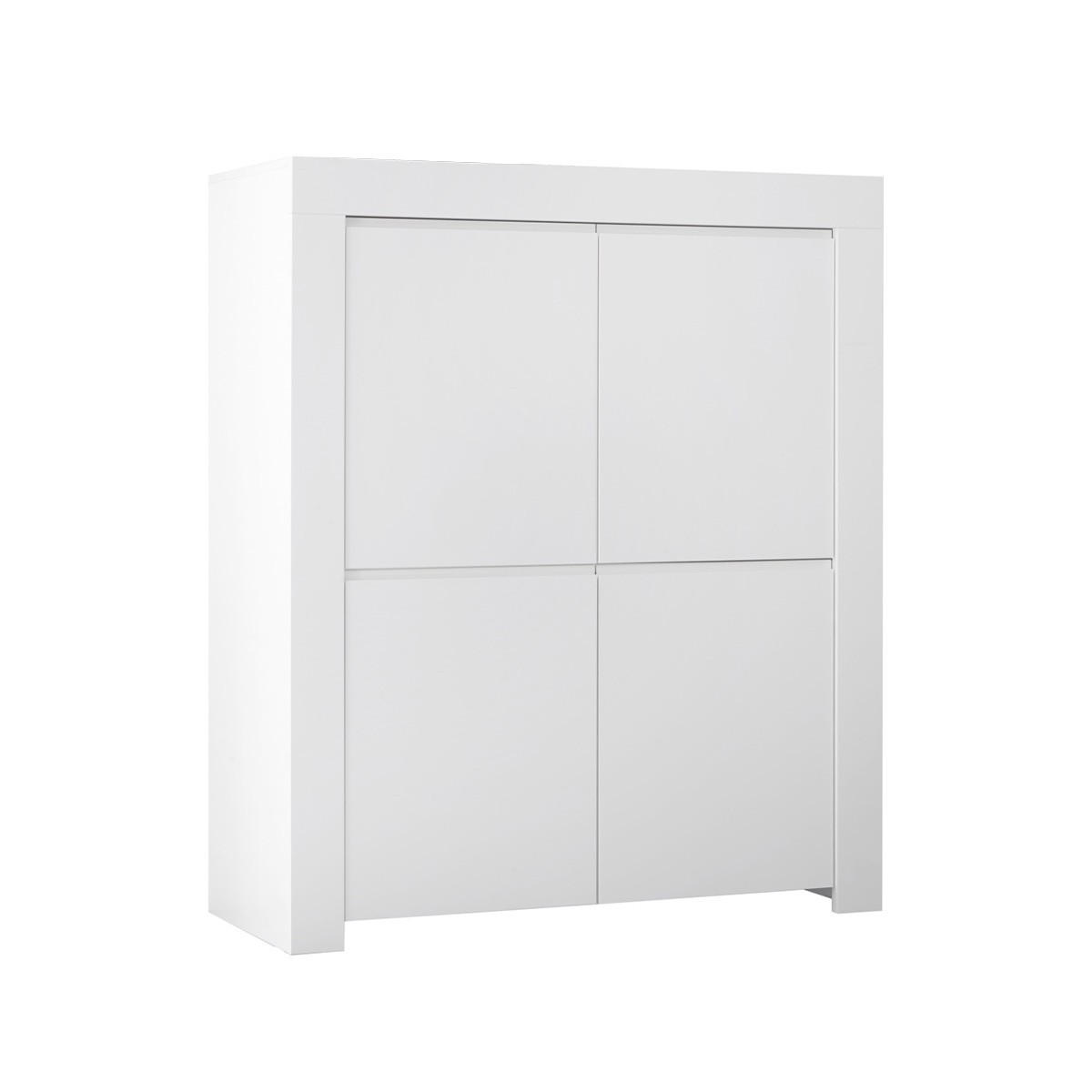 HIGHBOARD mit 4 Türen H140 cm - Firenze - Weiß, Holzwerkstoff (110/140/42cm) - Calicosy