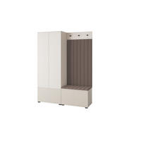 GARDEROBE Ritmo version 1 mit POLSTERPANEELEN BRAUN - Beige/Braun, Holzwerkstoff (140/185/40cm) - Jerpax