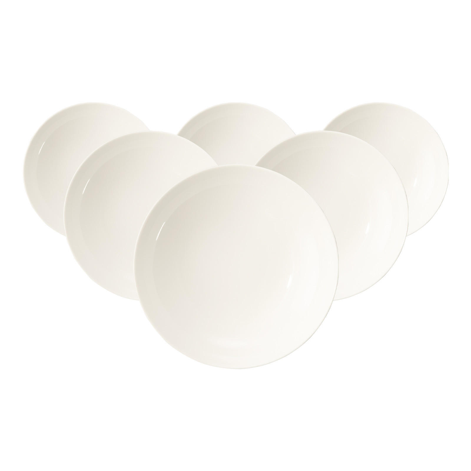 SUPPENTELLER Savona Fine Diamond creme ø 21,5 cm 6er Set - Creme, Keramik (21.5cm) - Seltmann Weiden