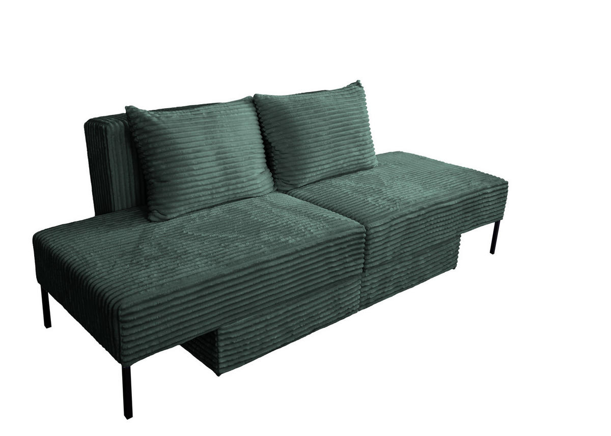 SOFA Mit Schlaffunktion MOOKA 4in1-Multifunktions-System Stoff Velo Grün - Grün, Holz/Textil (240/87/103cm) - Kaiser Möbel