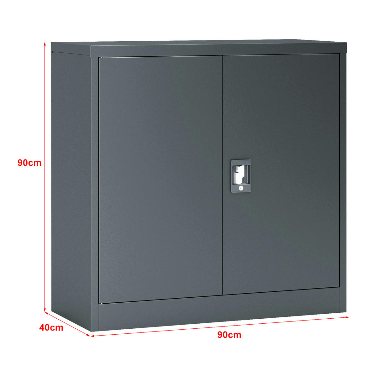 AKTENSCHRANK Molise - Dunkelgrau, Metall (90/90/40cm) - [en.casa]