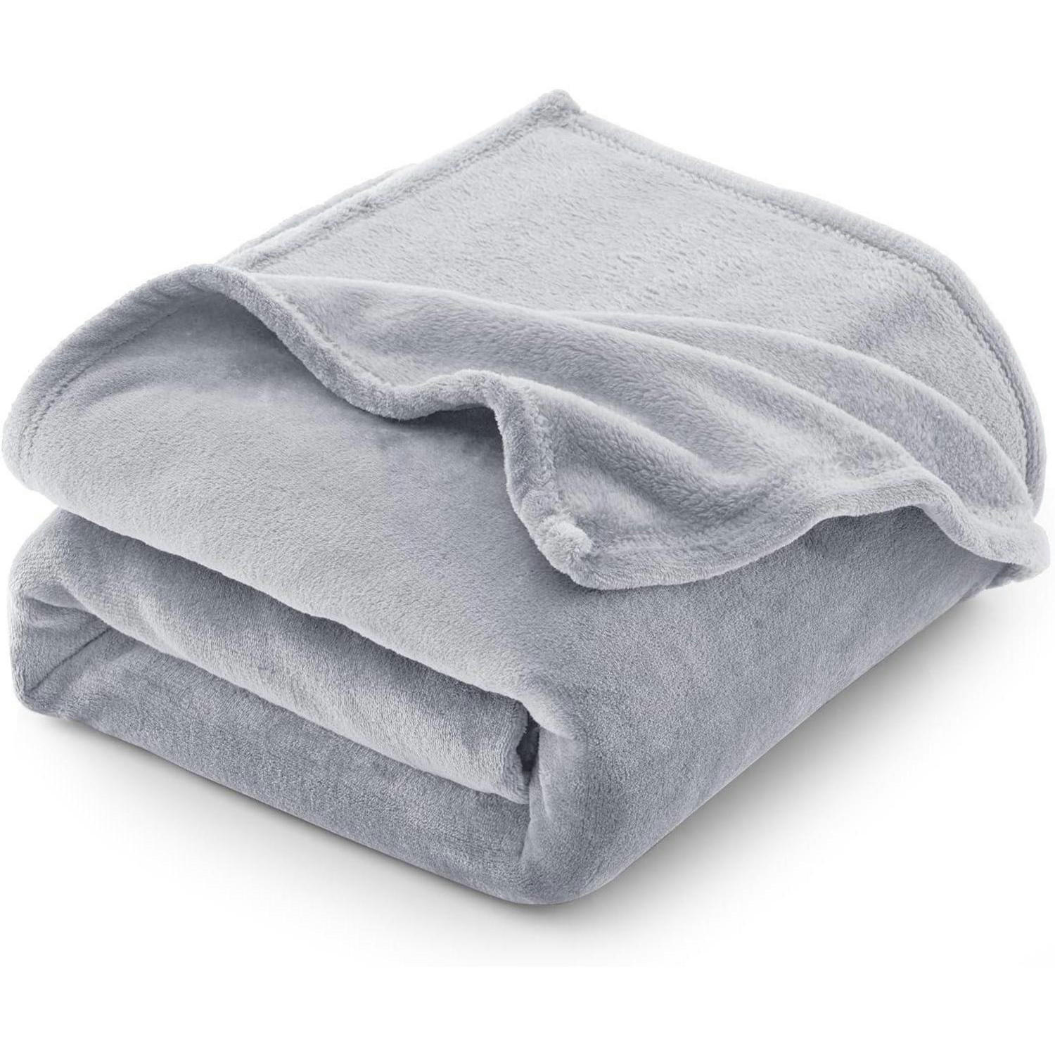 KUSCHELDECKE Flanell 130 x 150 cm Hellgrau - Grau, Textil (130/150cm)