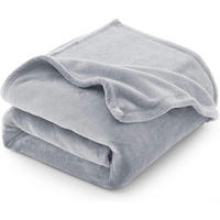KUSCHELDECKE Flanell 130 x 150 cm Hellgrau - Grau, Textil (130/150cm)