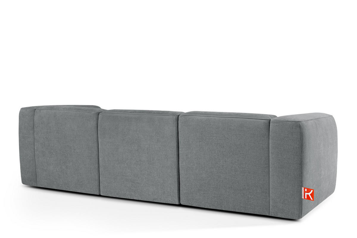 3-SITZER SOFA FUBBO, Grau - Grau, Holz/Holzwerkstoff (290/73/96cm) - KONSIMO®