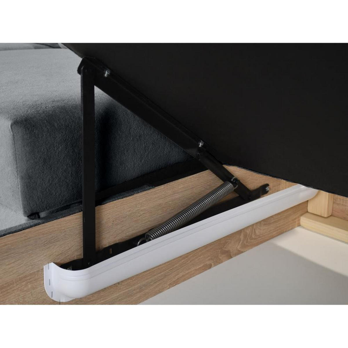 ECKSCHLAFSOFA Zoja links dunkelgrau - Dunkelgrau/Schwarz, Textil (261/193cm) - Beautysofa