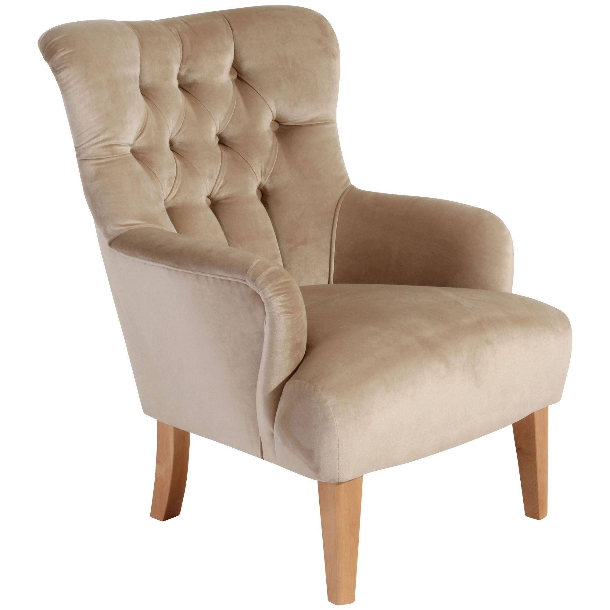 SESSEL Kaiya Bezug Samtvelours Buche natur / sand - Gelb, Kunststoff (71/97/82cm) - 58aufmkessel