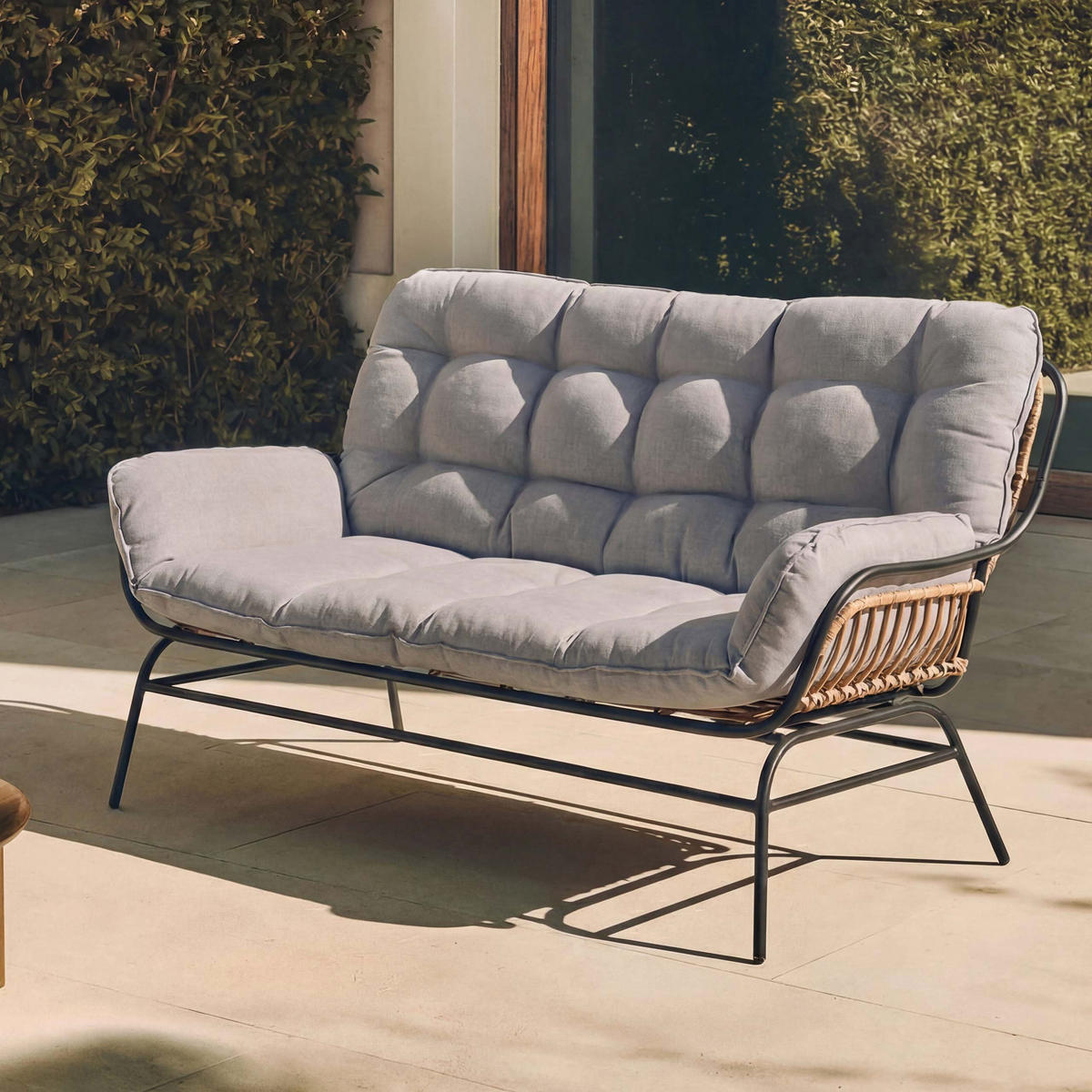 SOFA Dunkelgrau, Hellgrau - Dunkelgrau/Hellgrau, Metall (121/93/87cm) - MCW