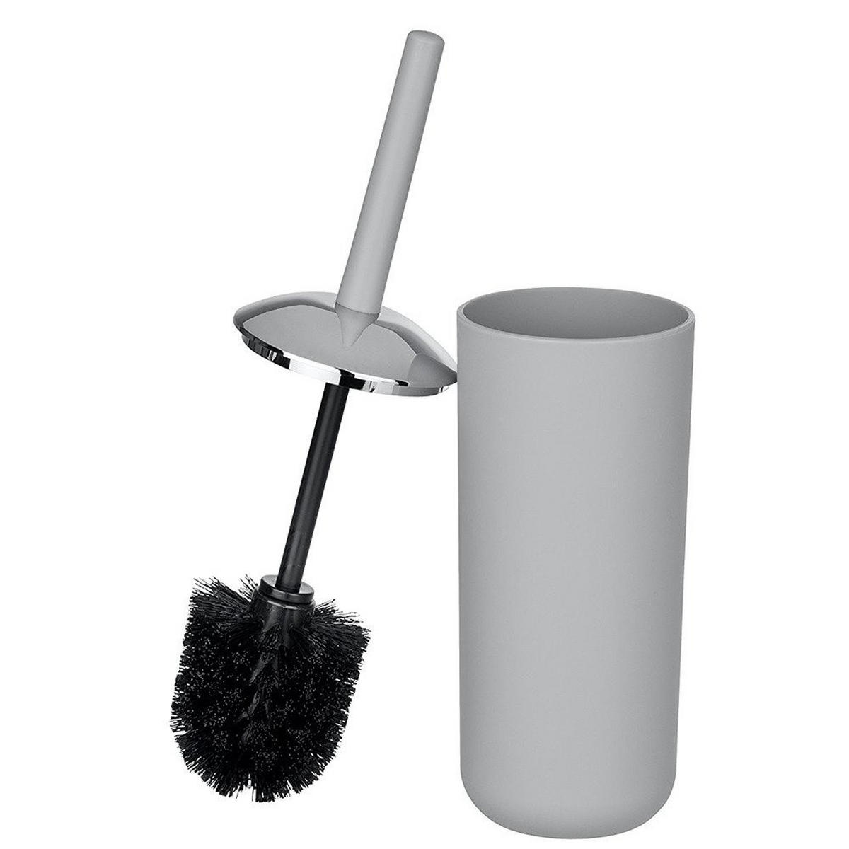 BÜRSTENBEHÄLTER grau + WC-Bürste Brasil 10/10/37 cm - Grau, Kunststoff (10/37/10cm) - Wenko