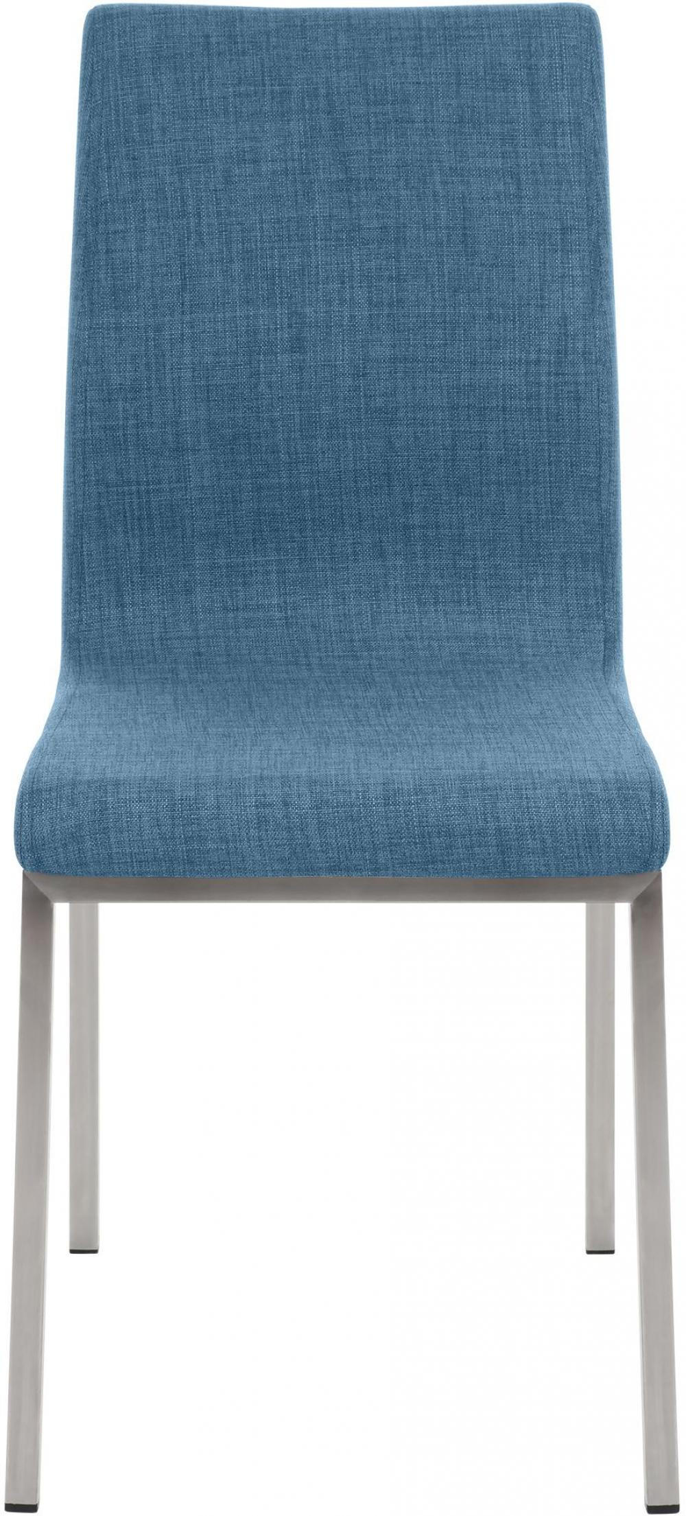 STUHL Stoff blau - Blau/Edelstahlfarben, Textil/Metall (40/88/50cm) - CLP