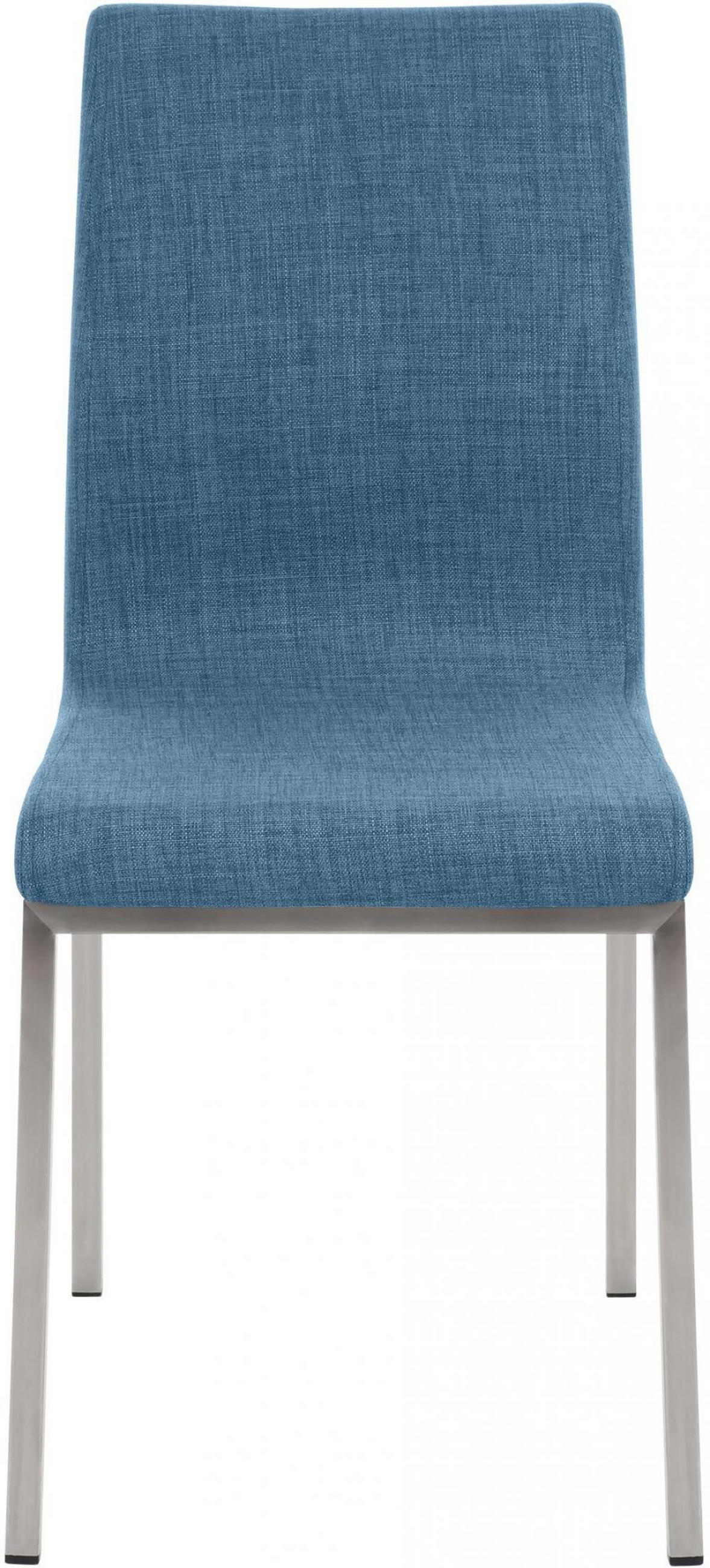 STUHL Stoff blau - Blau/Edelstahlfarben, Textil/Metall (40/88/50cm) - CLP
