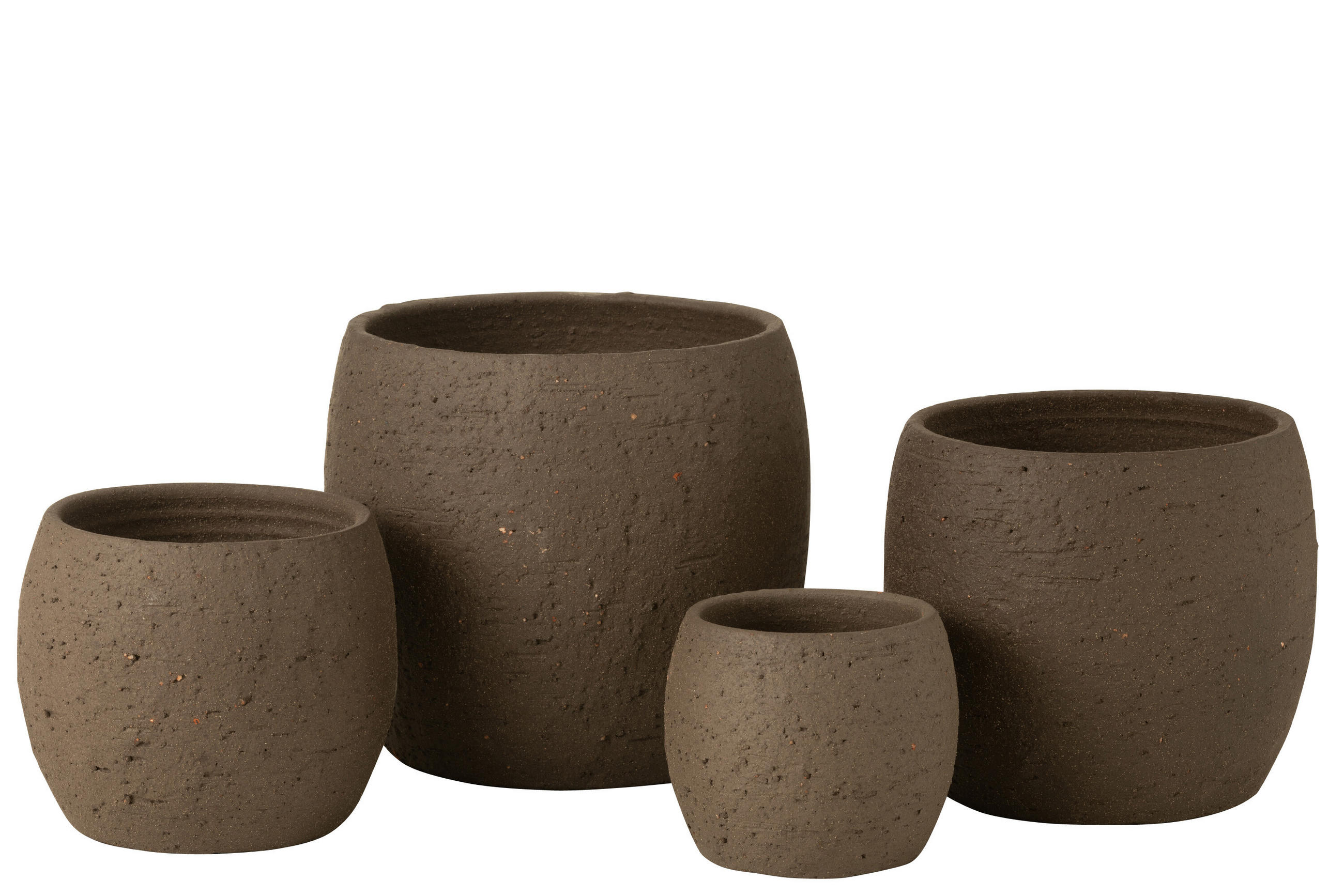 BLUMENTOPF ENYA - Töpferei - Braun - XL - Ø 28 cm - Braun, Keramik (28/26cm) - J-Line