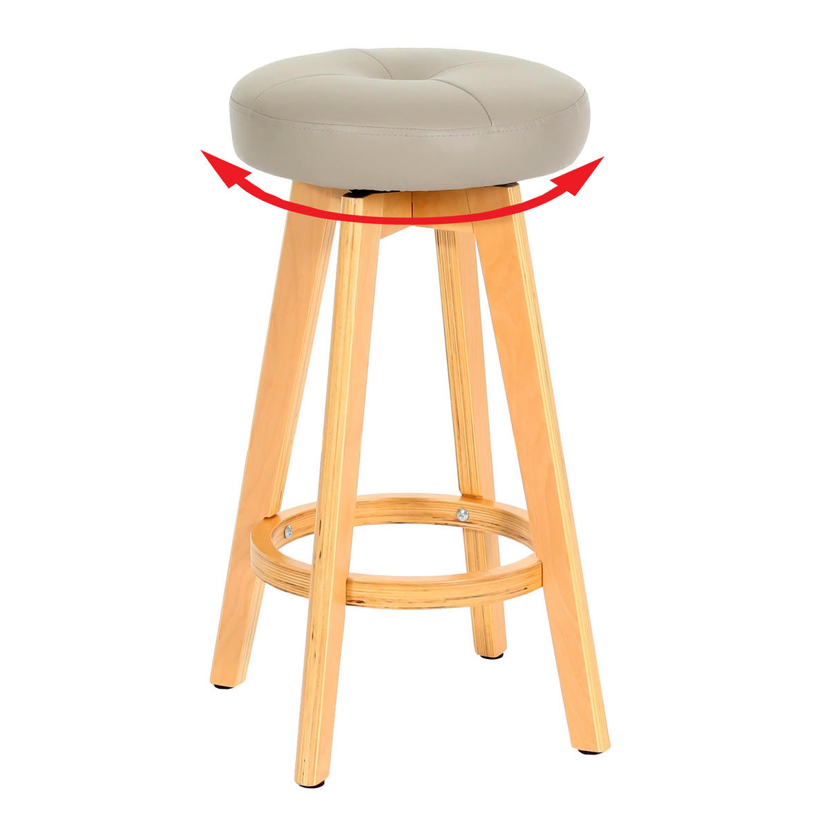 BARHOCKER taupe - Taupe, Holz (45/67/45cm) - MCW