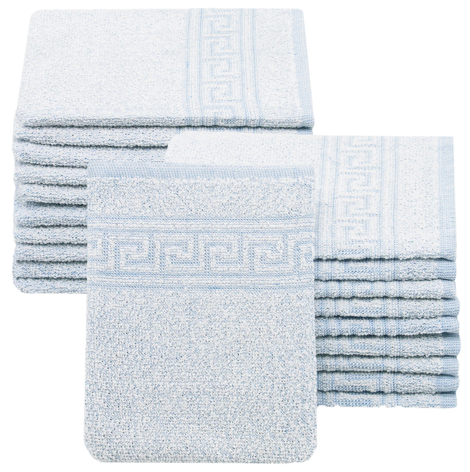 WASCHHANDSCHUH, 20er-Set, 16x22 cm, 80% Baumwolle, 20% Polyester, Blau - Blau, Naturmaterialien (16/22cm) - Zollner