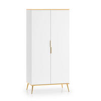 KLEIDERSCHRANK Viterbo Alpinweiß matt / goldfarben 92 / 53 / 1925cm - Goldfarben/Weiß, Holz/Holzwerkstoff (92/195/53cm) - Feldmann-Wohnen