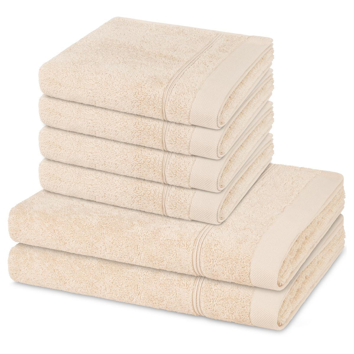 FROTTIERSET Rubin 6-teilig - Naturfarben, Textil (50/100cm) - Ross