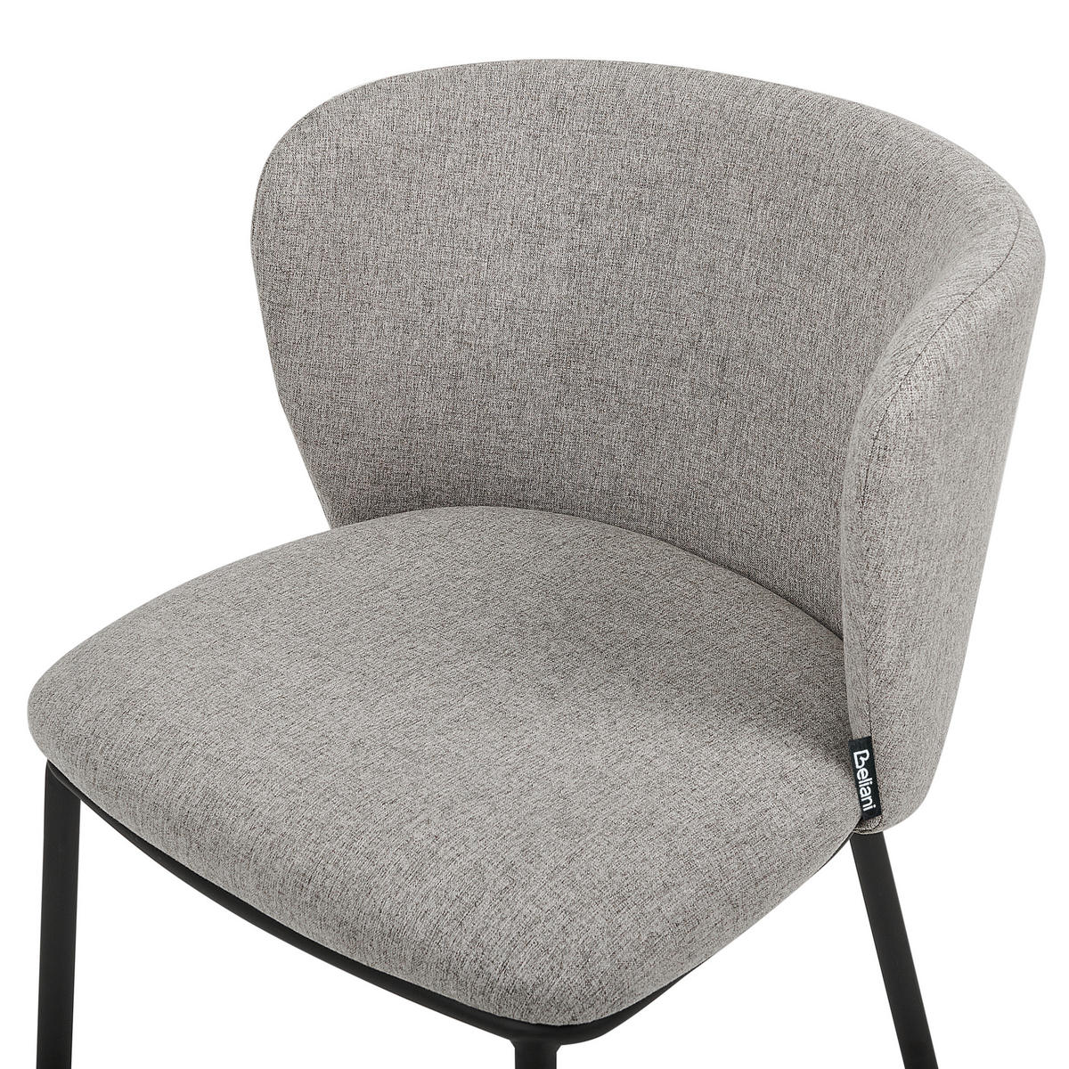 JÍDELNÍ ŽIDLE sada 2 ks čalounění Šedá Mina - šedá, kov/textil (48/75/52cm) - Beliani