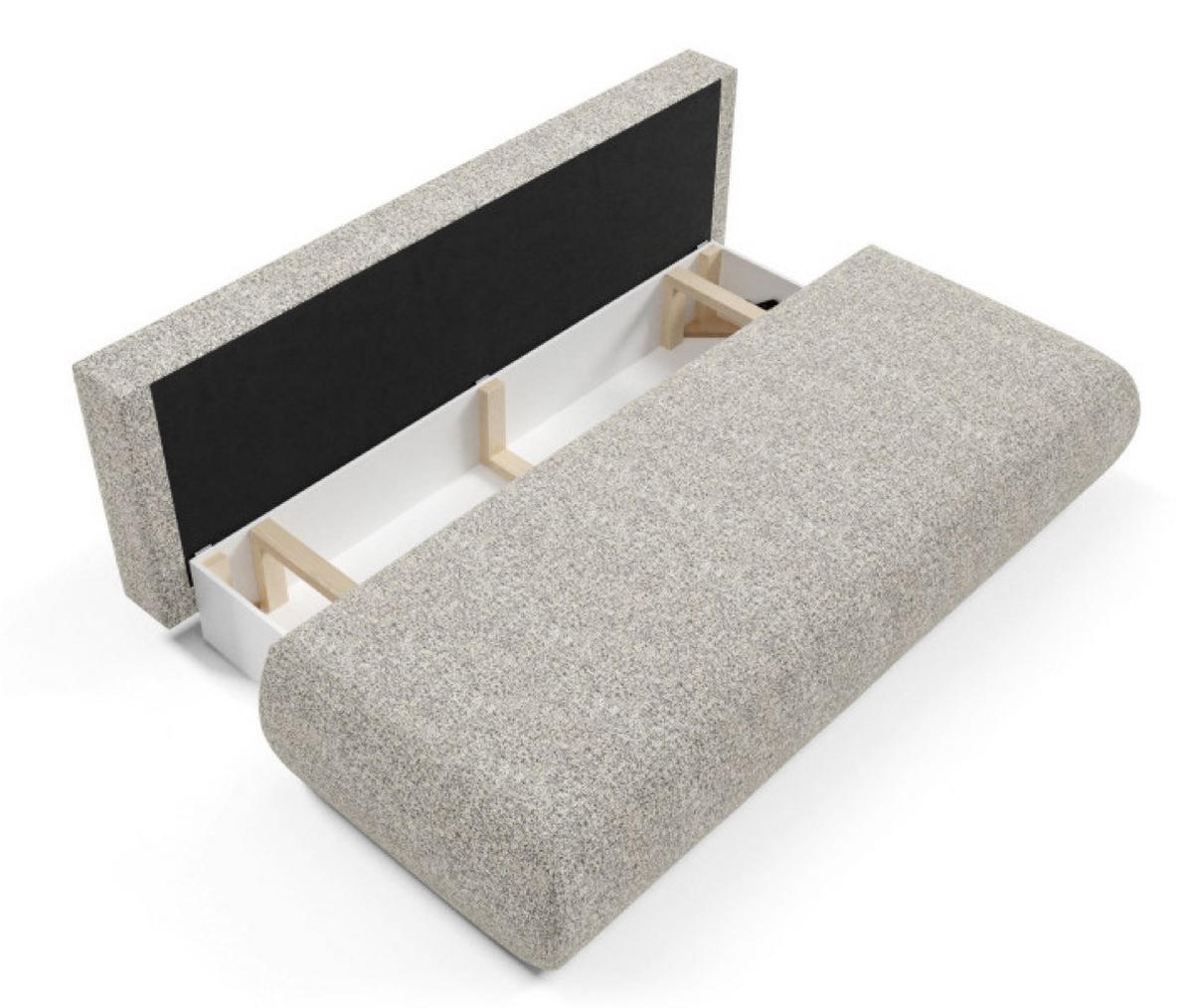 SOFA Szarobeige PENTI Mit Schlaffunktion Bezogene PUENTE - Grau, Textil (214/74/100cm) - Sepro Meble