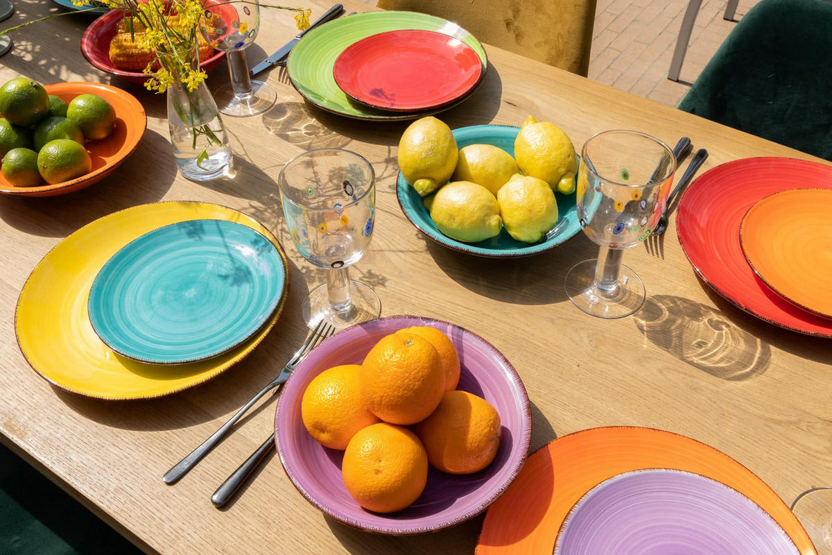 FRÜHSTÜCKTELLER / Dessertteller Sunny Summer ø 19 cm - 6 Stück - Multicolor, Keramik (19cm) - Studio Tavola