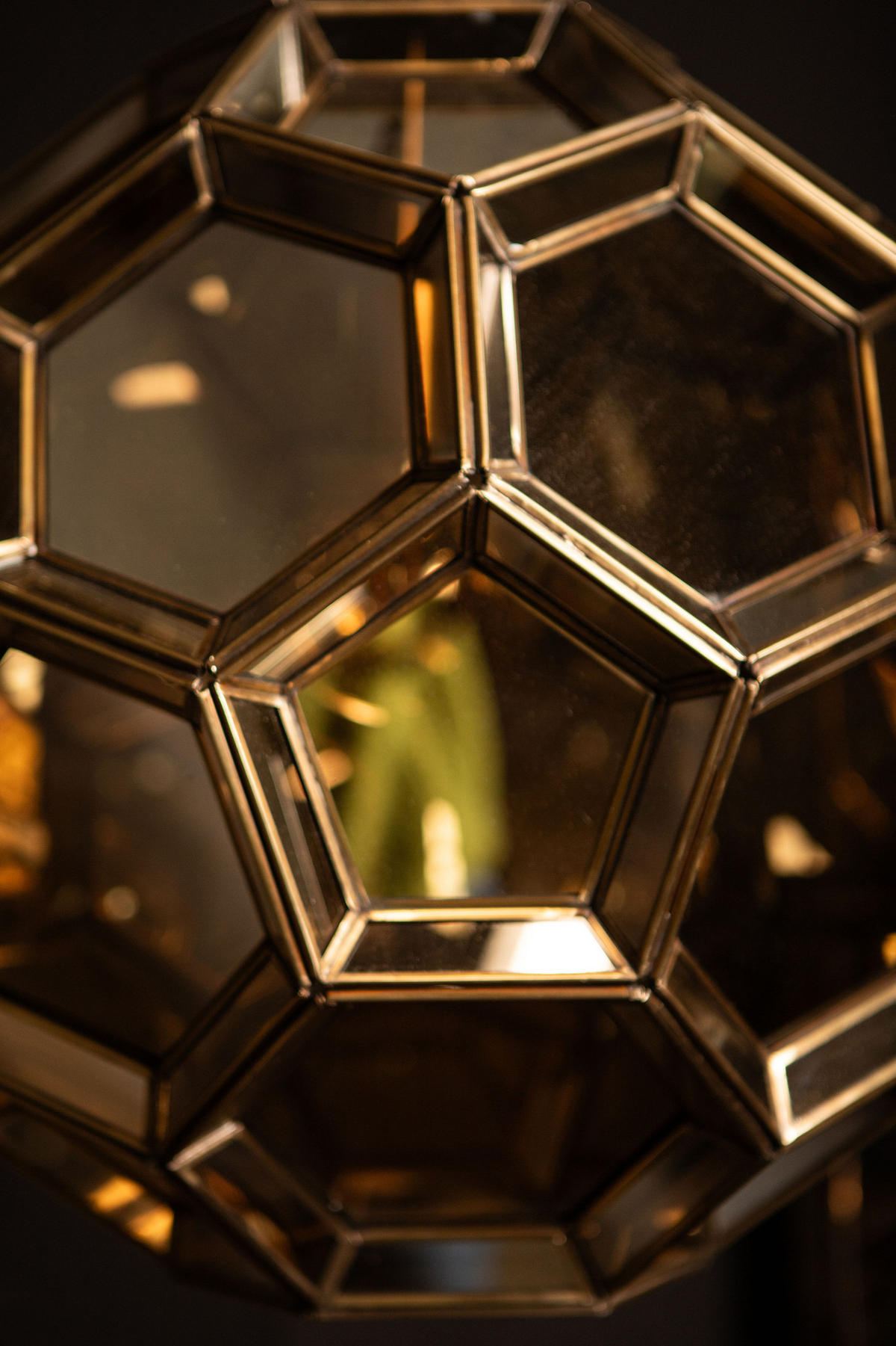 HÄNGELAMPE Thyro Gold 49/49/50cm - Goldfarben, Glas (49/49/50cm) - PTMD Collection