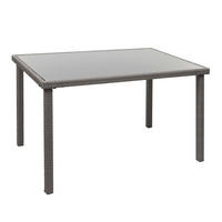 POLY-RATTAN TISCH rechteck Grau - Hellgrau, Kunststoff (75/120/71cm) - MCW