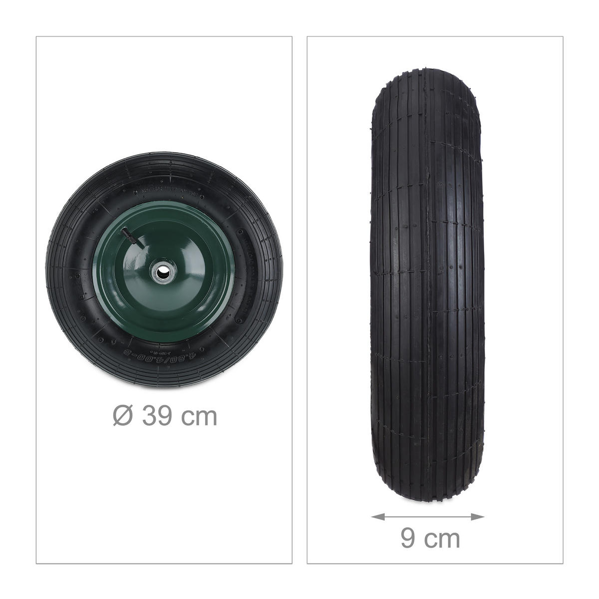 SCHUBKARRENRAD - Multicolor, Kunststoff/Metall (39/39/9cm) - Relaxdays