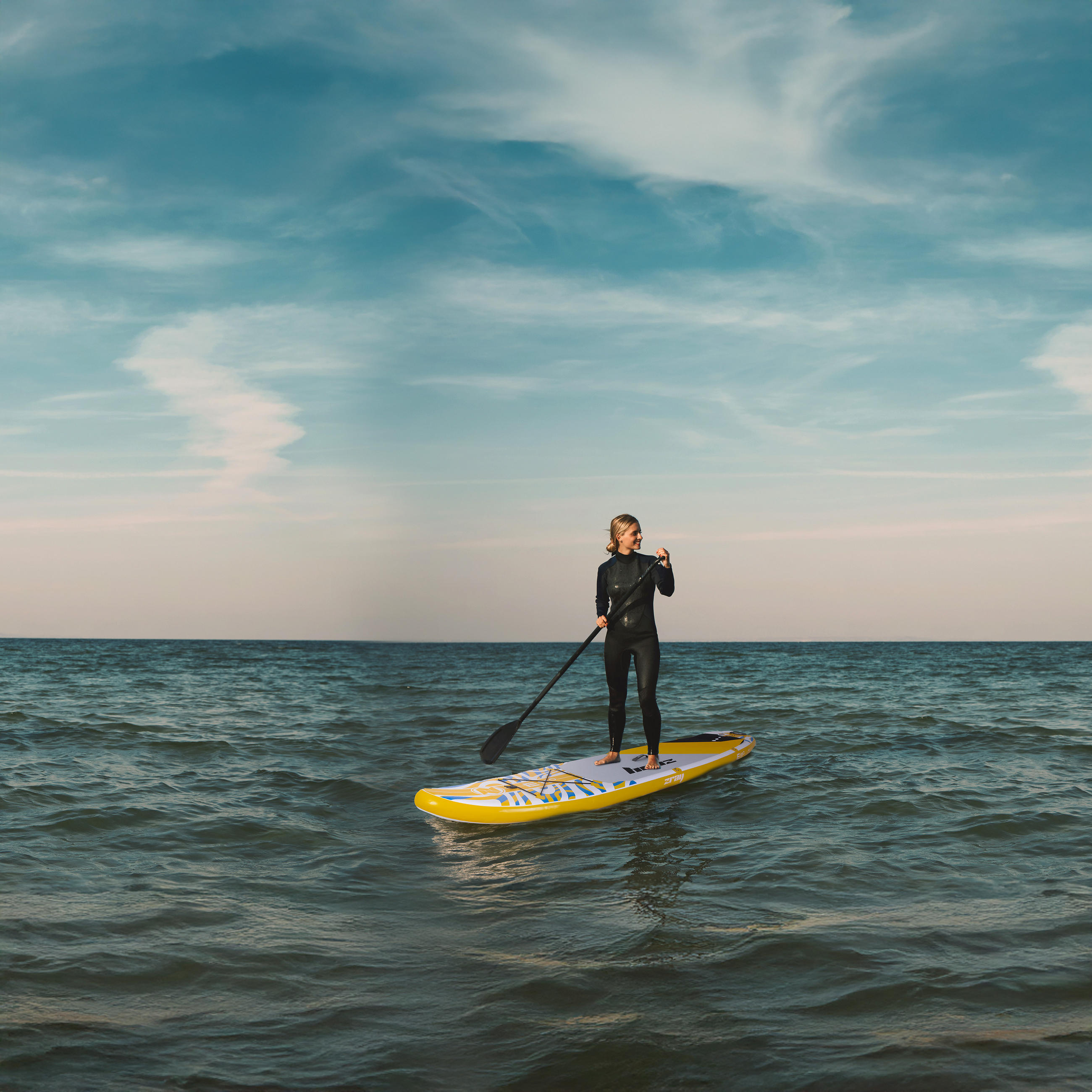 STAND-UP-PADDLE-BOARD E11 SUP Komplettset 335 x 81 x 13 cm mit viel Zubehör - Gelb, Kunststoff (335/81/13cm) - Zray