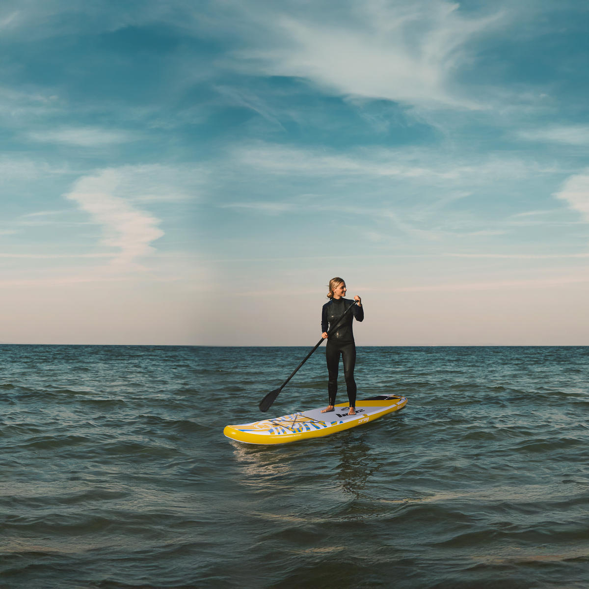 STAND-UP-PADDLE-BOARD E11 SUP Komplettset 335 x 81 x 13 cm mit viel Zubehör - Gelb, Kunststoff (335/81/13cm) - Zray
