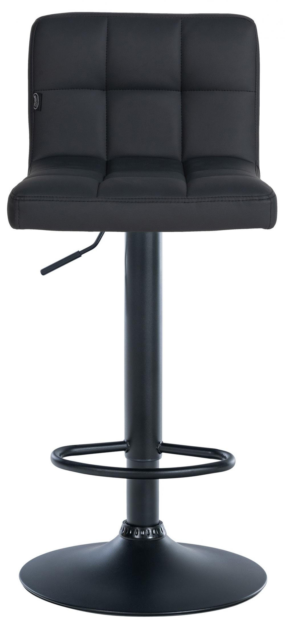 BARHOCKER Lederlook Schwarz - Schwarz, Textil/Metall (40/85/40cm) - CLP
