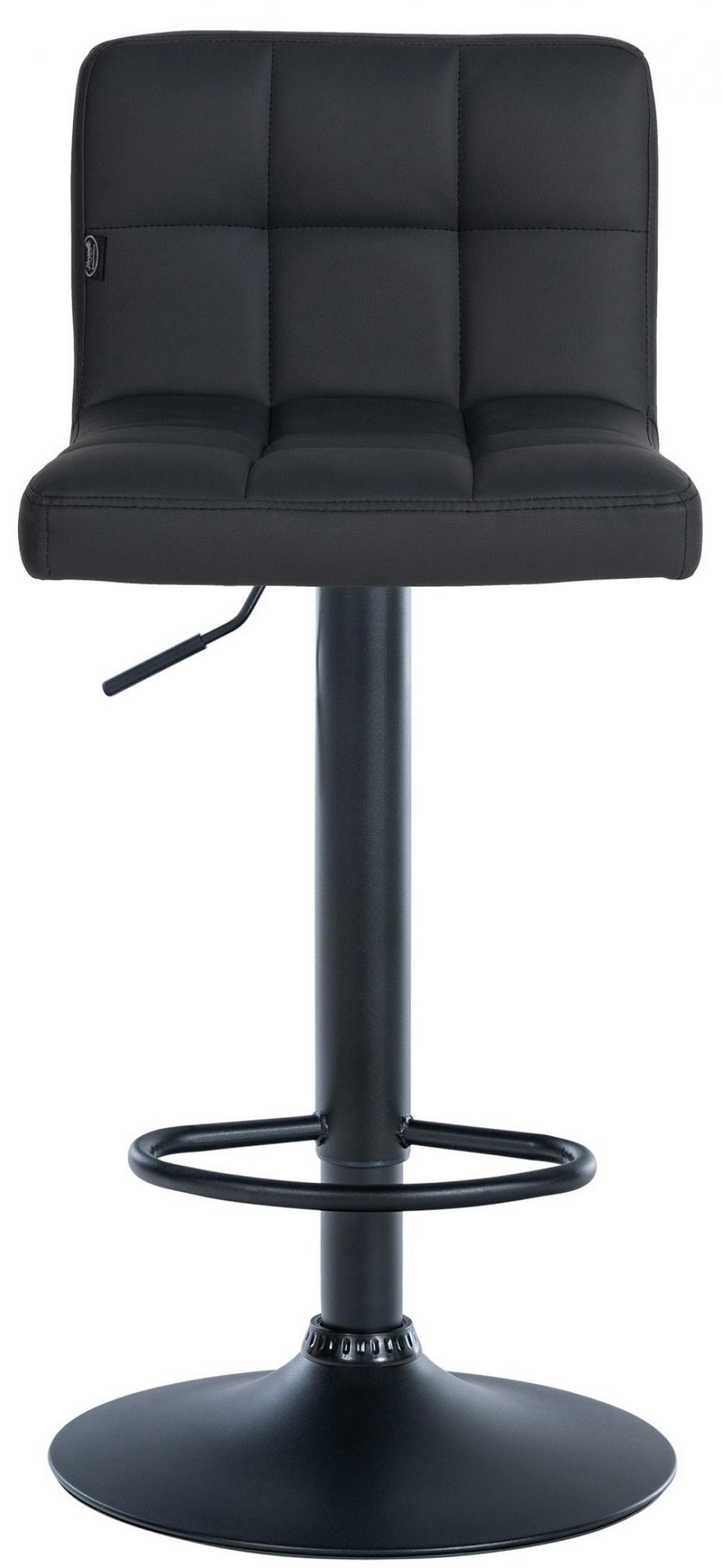 BARHOCKER 2er Set Lederlook schwarz - Schwarz, Textil/Metall (40/85/40cm) - CLP