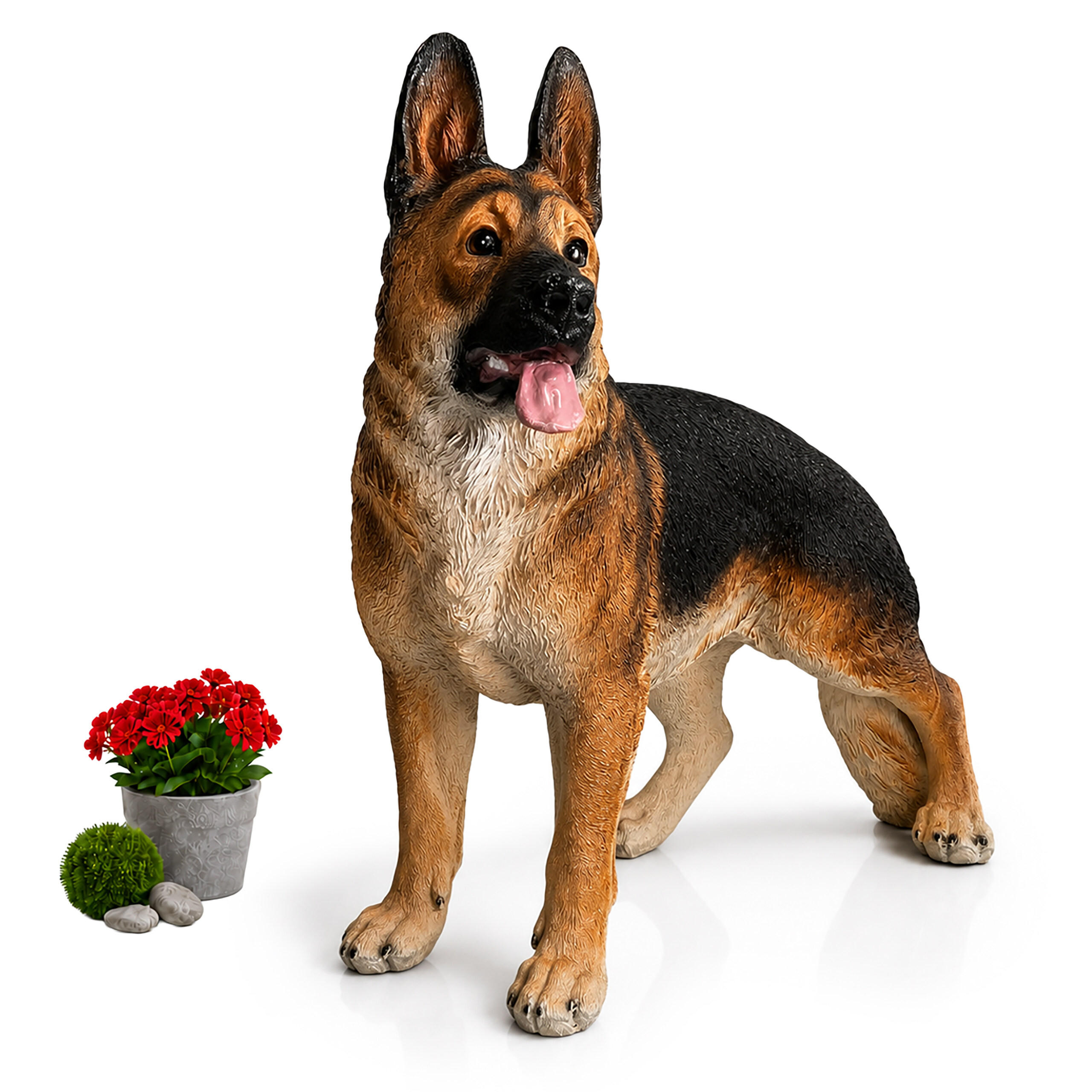Relaxdays FIGURKA Přírodní barvy pes německý ovčák 114 cm