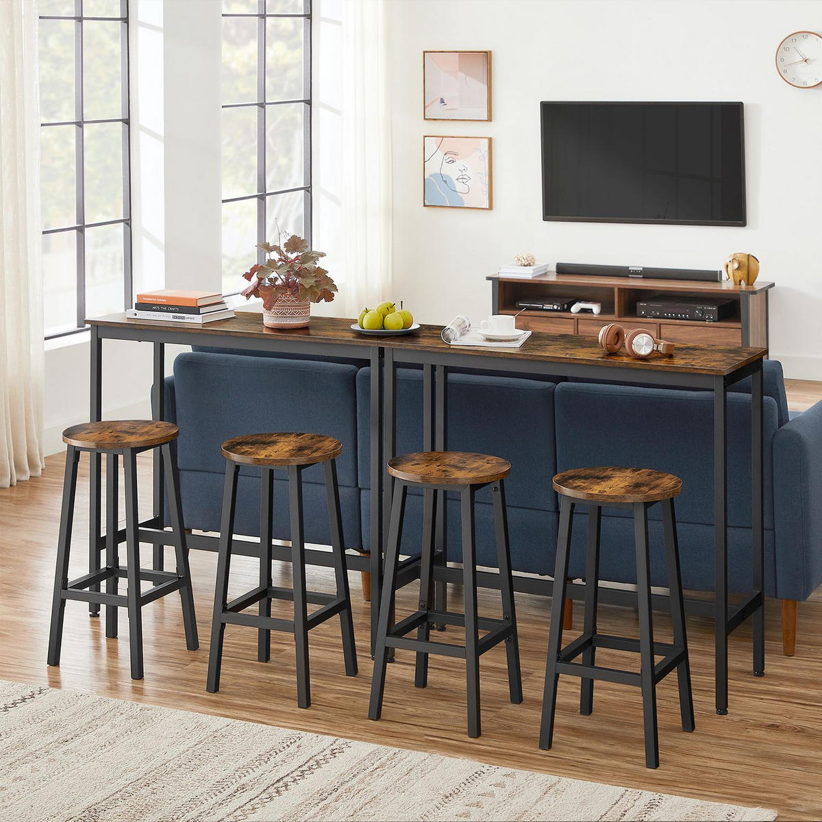 BARTISCH-SET KAMPALA - Braun, Holzwerkstoff (40/100/90cm) - Hansiro