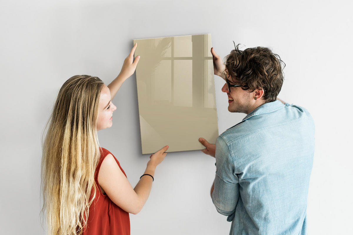 MAGNETTAFEL 40x60 Beige schwarzer Marker - Sandfarben, Glas (40/0.4/60cm) - TULUP