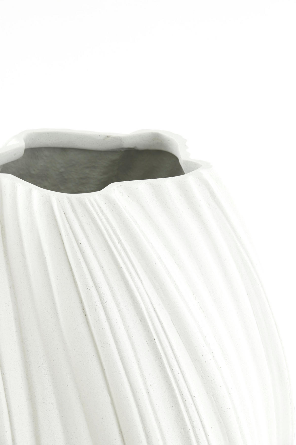 VASE Yatung Weiß Ø52/81 cm - Weiß, Stein (81cm) - Light & Living