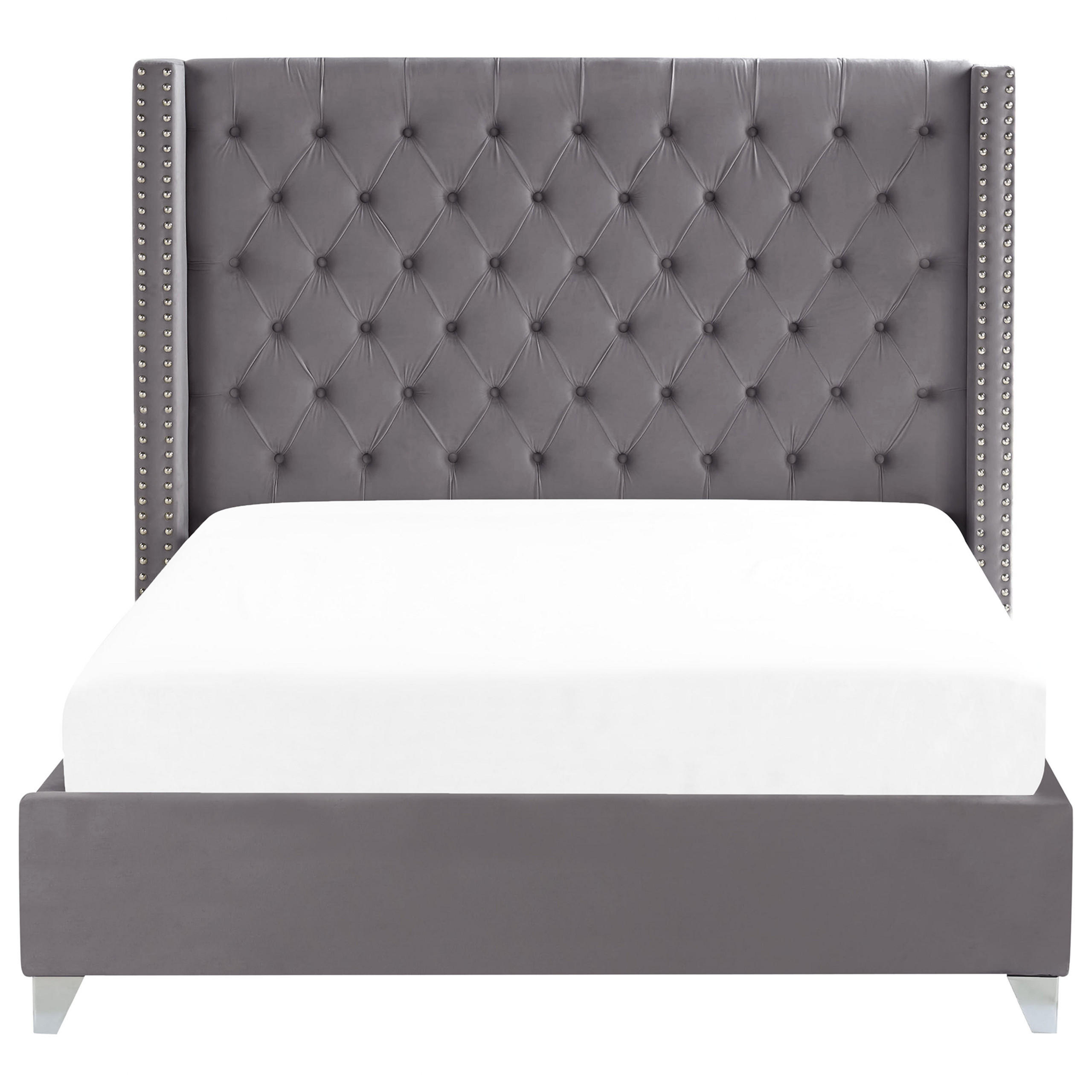 POLSTERBETT 180/200cm Grau Lubbon - Grau, Textil (180/200cm) - Beliani