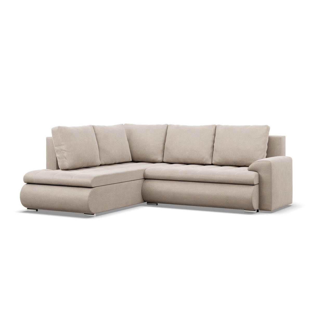 ECKSOFA LINKS MIT SCHLAFFUNKTION FORESTA, Beige - Beige, Textil (230/200cm) - Mebligo