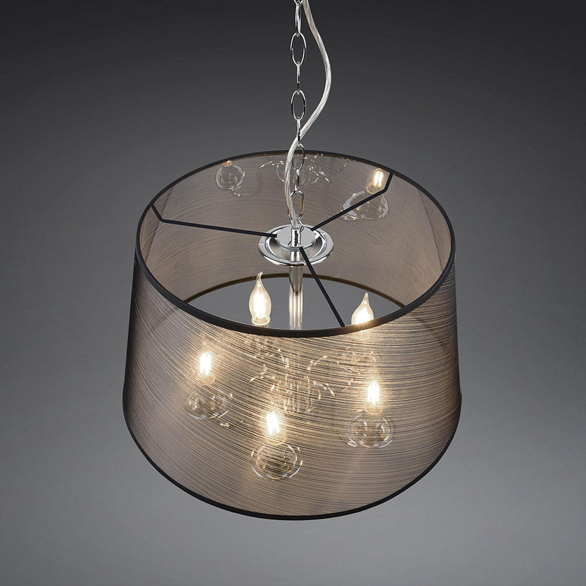 PENDELLEUCHTE CIMA Metall Chrom Silber - Silberfarben, Metall (50/50/150cm)