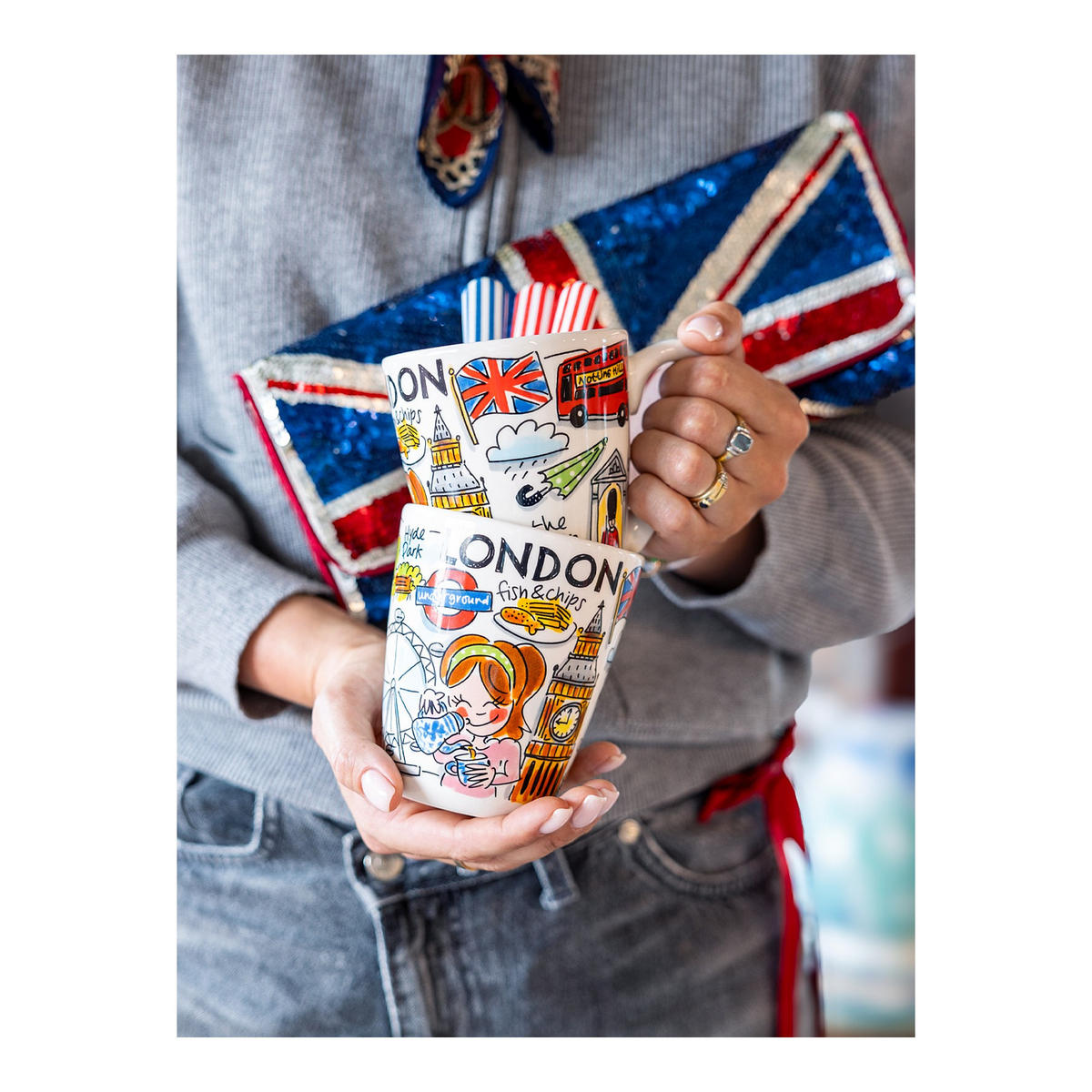 BECHER Blond Stadtikone London in Bunt - 350 ml - Multicolor, Keramik (0.35L) - Blond Amsterdam