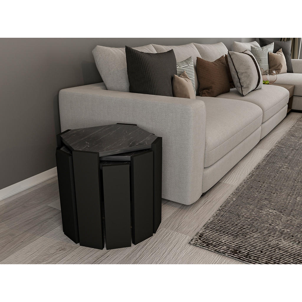 Thumbnail - Decorotika Couchtisch, Anthrazit, Schwarz, Holzwerkstoff, Holz Optik, Rechteckig, 44.5x41x44.5 cm, Wohnzimmer, Wohnzimme...