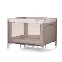 LAUFSTALL Pop-up braun Matratze, Tragetasche, Seiteneingang, faltbar, Babyreisebett - Beige, Metall (100/77/100cm) - Chipolino