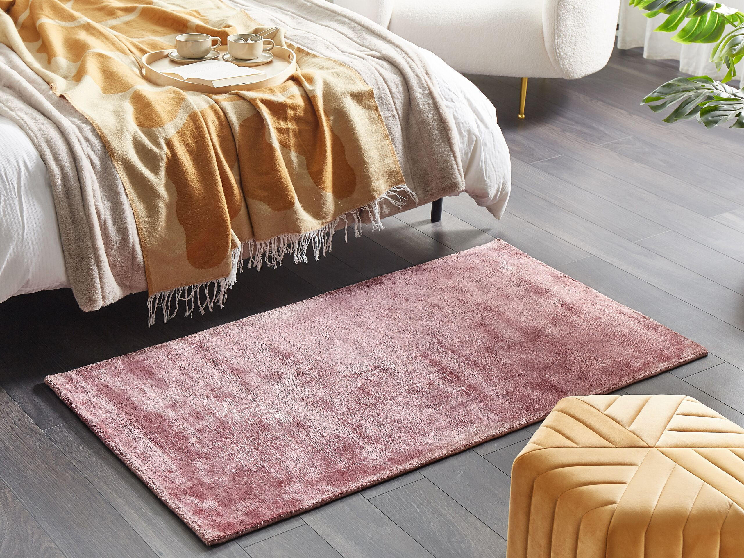 KURZFLOR-TEPPICH Gesi II 150/80 cm - Pink, Naturmaterialen (80/150cm) - Beliani
