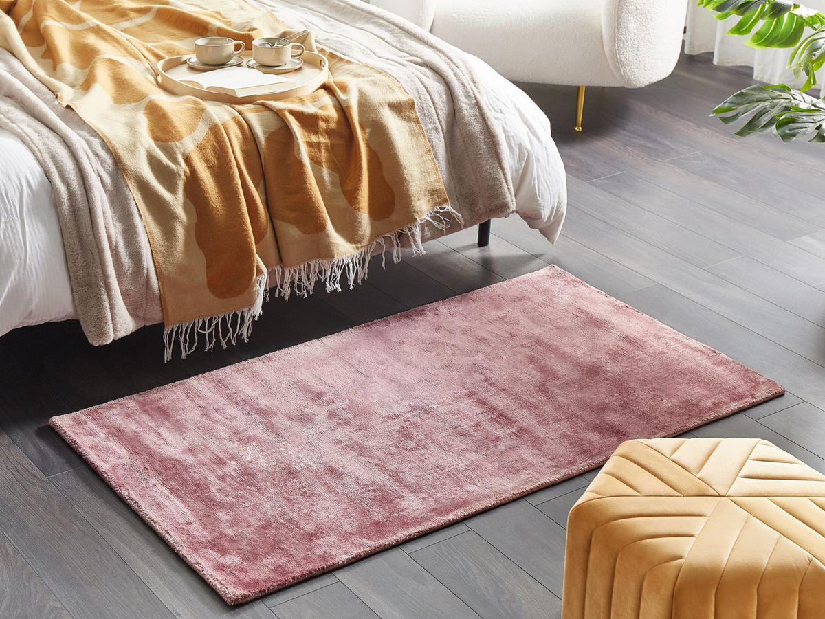 KURZFLOR-TEPPICH Gesi II 150/80 cm - Pink, Naturmaterialen (80/150cm) - Beliani