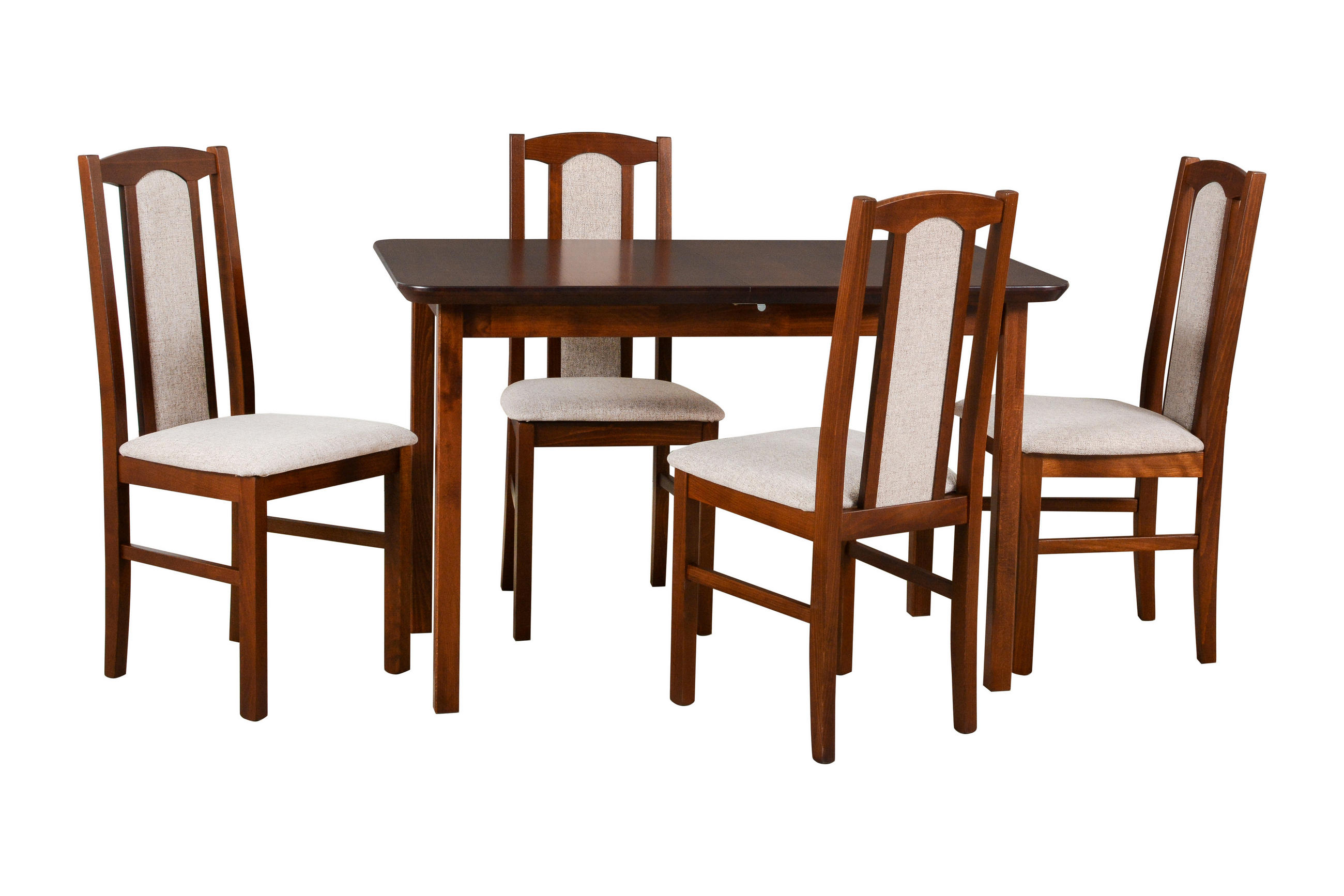 ESSTISCH Max 4, 120-150/70 cm, eiche - Wildeiche/Schwarz, Holz (70/120/76cm) - Leaf Design