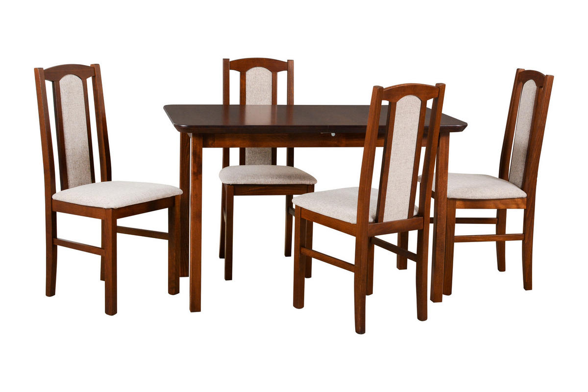 ESSTISCH Max 4, 120-150/70 cm, eiche - Wildeiche/Schwarz, Holz (70/120/76cm) - Leaf Design