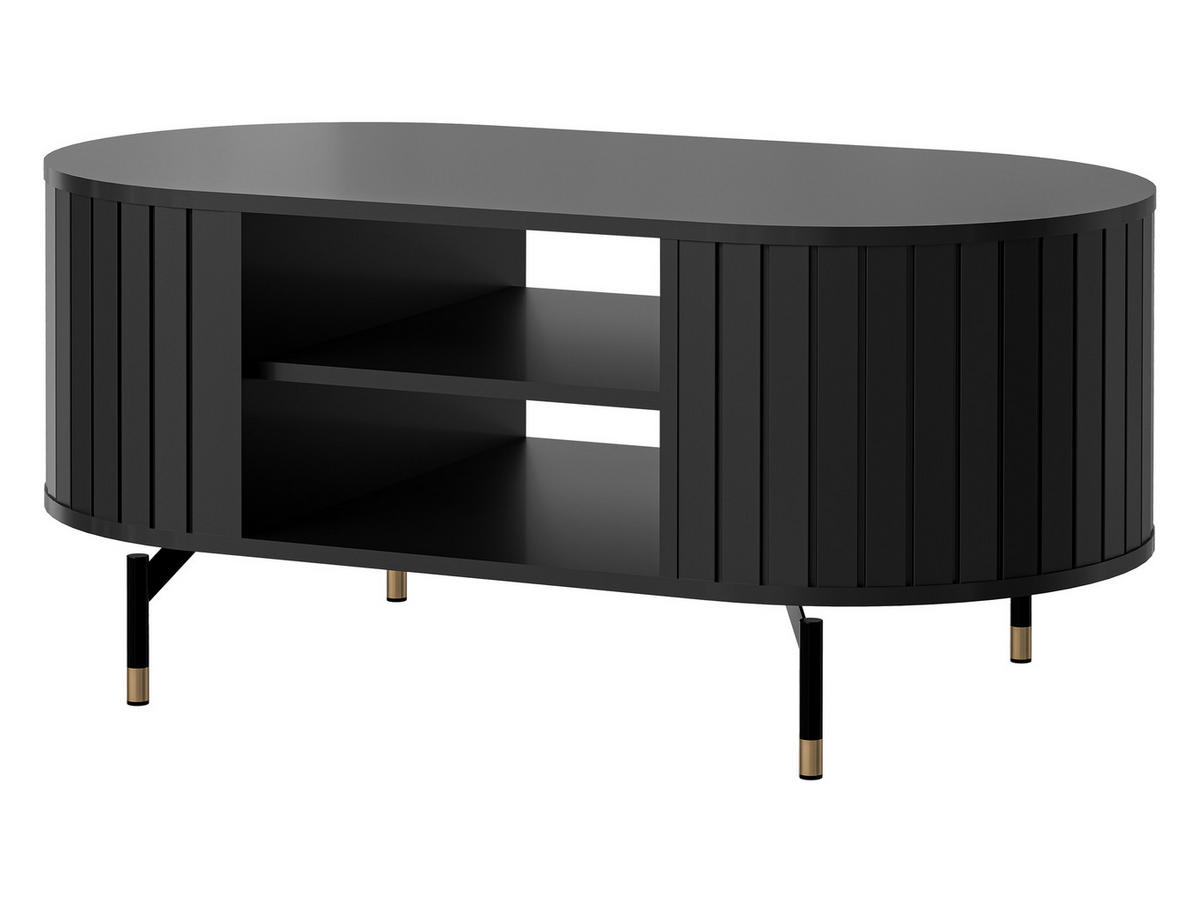 COUCHTISCH Zante 06 - Goldfarben/Schwarz, Holzwerkstoff/Metall (56/105/47cm) - MIRJAN24