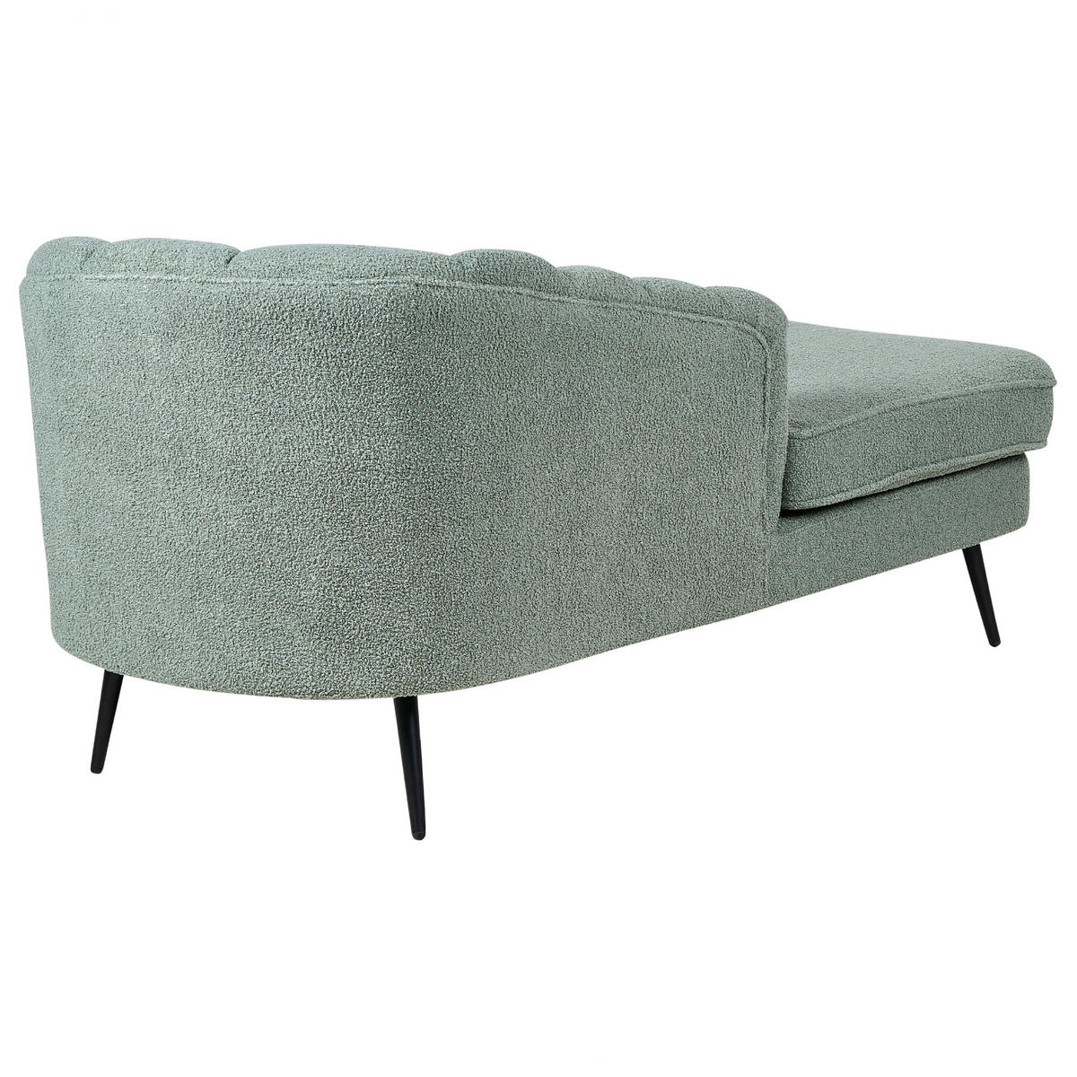 CHAISELONGUE Bouclé grün rechtsseitig Allier - Schwarz/Grün, Textil (150/75/76cm) - Beliani