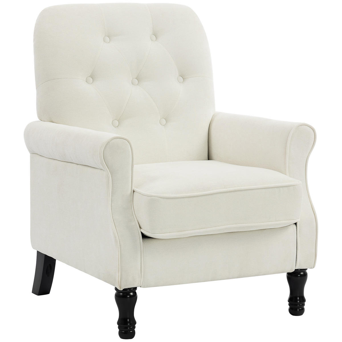 SESSEL DE-13537 mit dicker Polsterung und Federkern Creme - Creme, Textil (69/90/75cm) - ComfortXL