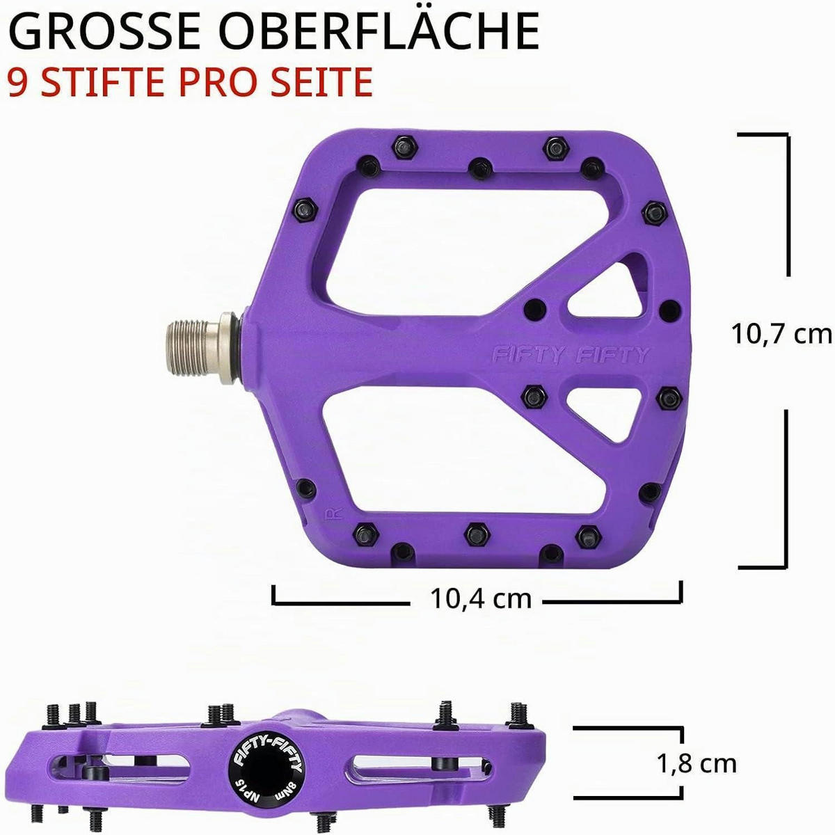 FAHRRADPEDALE Nylon Composite Violett - Violett, Kunststoff (10.4/1.5/10.6cm)